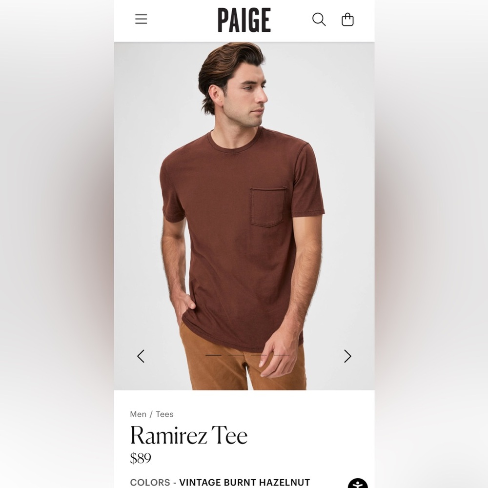 Paige Ramirez Short Sleeve Tee in Vintage Hazel, Size L New w/Tag - Picture 12 of 12